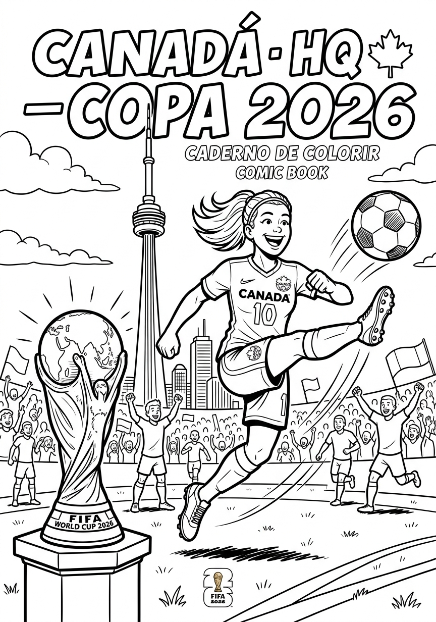 Capa do livro de colorir Canadá · HQ — Copa 2026