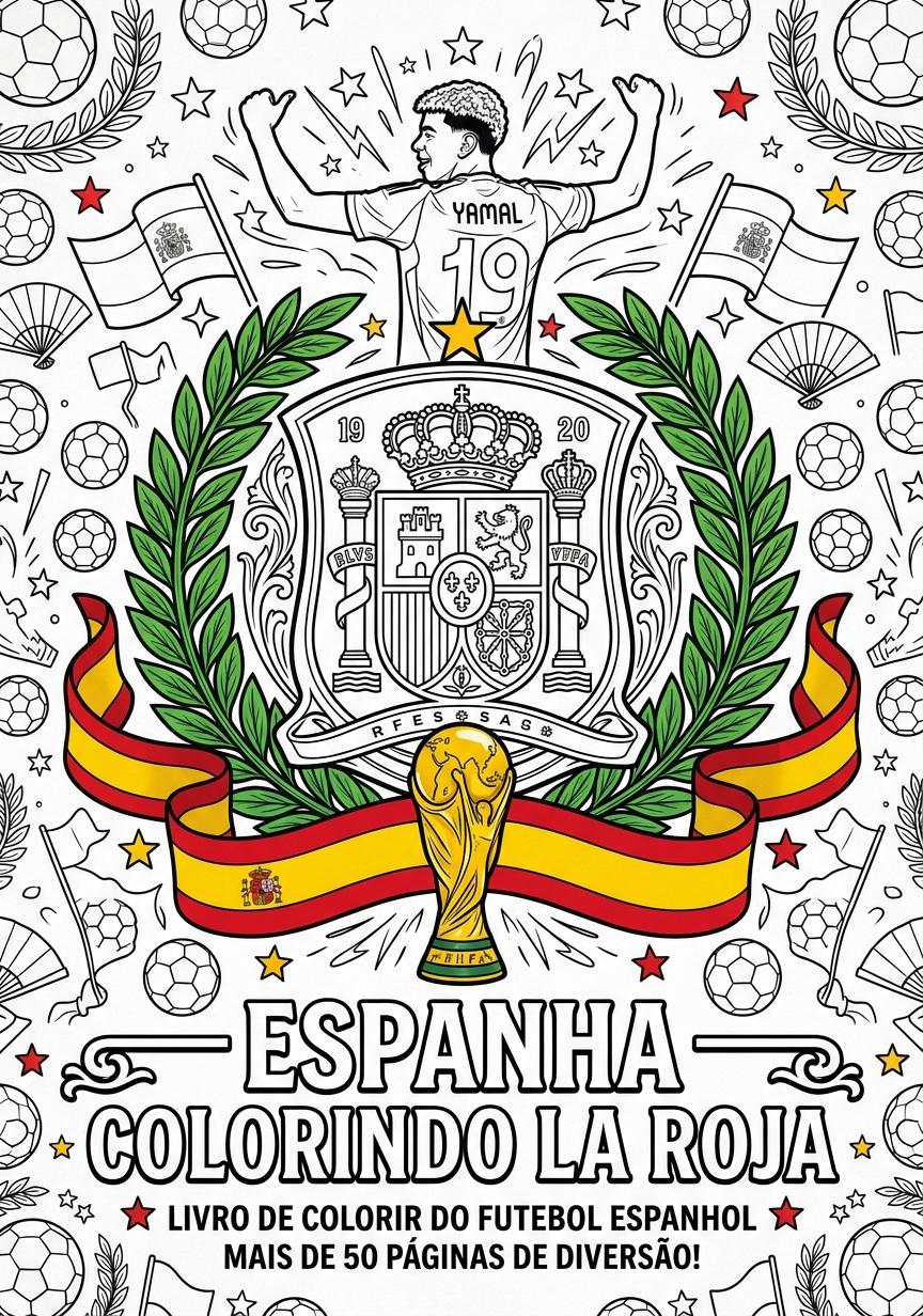 Capa do livro de colorir Espanha — Colorindo La Roja
